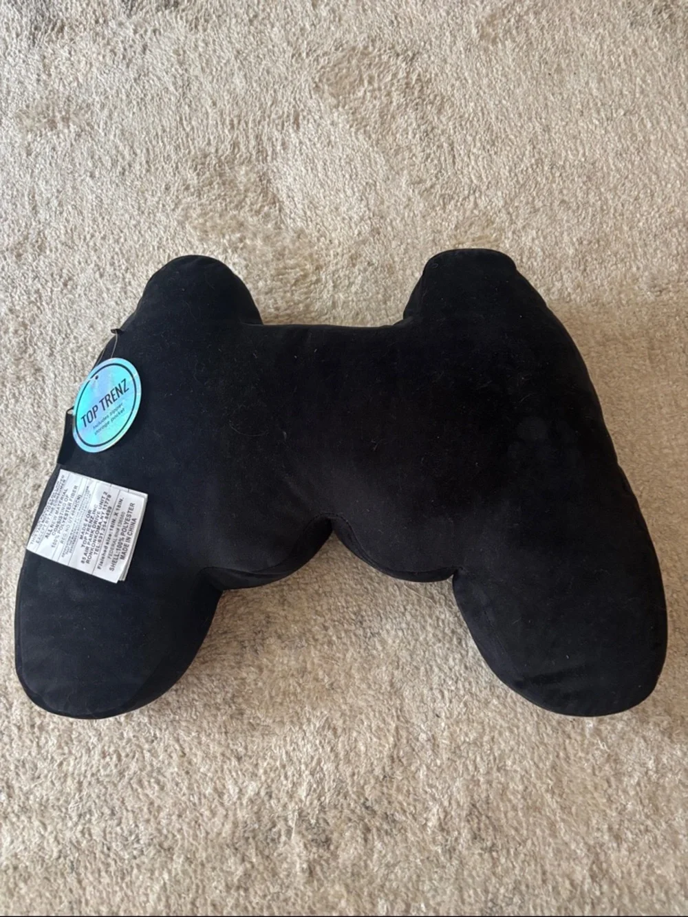 PlayStation Black Video Game Controller Plush Pillow
